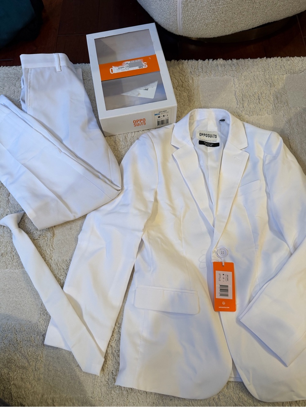OppoSuits White Kids Blazer and Pants Matching Set
